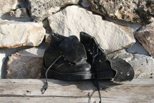 Vintage Youth Leather Ski Boots 9 1/2 Inches Inside Outside Lace