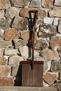 Antique Adult Wooden Shovel Hand Forged Metal