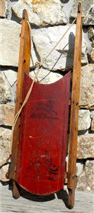 1880 - 1900 Antique Victorian Hand Painted Childs Sled