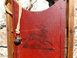 1880 - 1900 Antique Victorian Hand Painted Childs Sled
