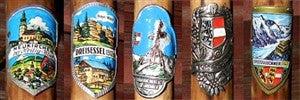Antique Walking Stick 32 Inches Long 5 Badges