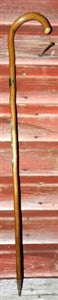 Antique Walking Stick 5 Badges Medallions Stocknagels 35 Inches Long
