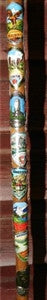Antique Walking Stick 25 Badges Medallions Stocknagels 34 Inches Long