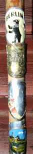Antique Walking Stick 33 Inches Long 14 Badges